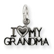14K Gold White Gold I Love My Grandma Charm