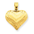 14K Gold Diamond-Cut Puffed Heart Charm