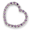Sterling Silver Purple CZ Heart Pendant