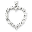 Sterling Silver CZ Heart Pendant