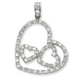 Sterling Silver CZ Heart Pendant