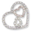 Sterling Silver CZ Heart Pendant