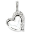 Sterling Silver CZ Heart Pendant