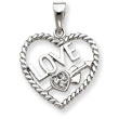 Sterling Silver CZ Love Heart Pendant