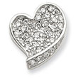 Sterling Silver CZ Heart Pendant