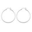 14K White Gold 2x38mm Square Tube Hoops