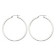 14K White Gold 2x45mm Square Tube Hoops
