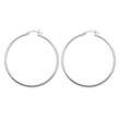 14K White Gold 2x50mm Square Tube Hoops