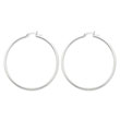 14K White Gold 2x55mm Square Tube Hoops