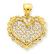 14K Two-Tone Gold Filigree Pendant