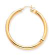 14K Polished 4 x 45mm Tube Hoop Earrings