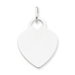 14K White Gold Heart Disc Charm
