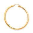 14K Gold Polished 4x 65mm Tube Hoop Earrings