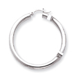 14K White Gold 4x45mm Tube Hoop Earrings