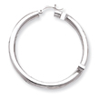 14K White Gold 4 x 50mm Tube Hoop Earrings