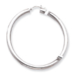 14K White Gold 4x 60mm Tube Hoop Earrings