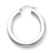 14K White Gold Polished 5x35mm Tube Hoop Earrings