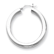 14K White Gold Polished 5x40mmTube Hoop Earrings