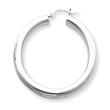 14K White Gold Polished 5x45mm Tube Hoop Earrings