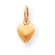 14K Gold Solid Polished 3-Dimensional Medium Heart Charm