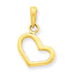 14K Gold Solid Polished Plain Heart Pendant