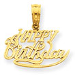 14K Gold Solid Talking Happy Birthday Pendant