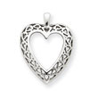 14K White Gold Heart Pendant