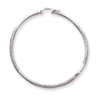 14K White Gold Satin & Diamond-Cut 2x55mm Round Hoop Earrings