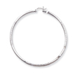 14K White Gold Satin & Diamond-Cut 2x60mm Round Hoop Earrings