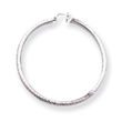 14K White Gold Diamond-Cut 3x60mm Round Hoop Earrings