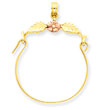 14K Two-Tone Gold Leaves With Flower Charm Holder