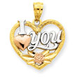 14K Two-Tone Gold And Rhodium I Love You Heart Pendant
