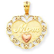14k Two-Tone Gold Mom Heart Pendant