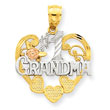 14k Two-Tone Gold And Rhodium #1 Grandma Heart Pendant