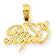 14K Gold I Heart Papa Pendant