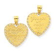 14K Gold Reversible For My Daughter Heart Pendant