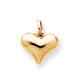 14K Gold Puffed Heart Pendant