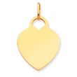 14K Gold Heart Disc Charm