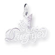 14K White Gold #1 Daughter Charm