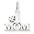14K White Gold #1 Mom Charm