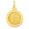 14K Gold Happy Birthday Disc Charm