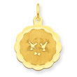 14K Gold Love Birds Disc Charm