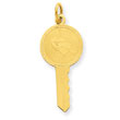 14K Gold Hearts On Key Charm
