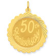 14K Gold Happy 50th Anniversary Charm