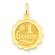14K Gold  #1 Grandpa Disc Charm