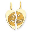 14K Gold 2pc Best Friend Charm