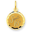 14K Gold Sweet Sixteen Disc Charm