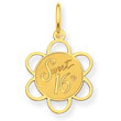 14K Gold Sweet Sixteen Disc Charm