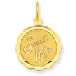 14K Gold Sweet Sixteen Disc Charm