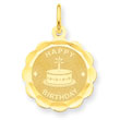 14K Gold Happy Birthday Charm